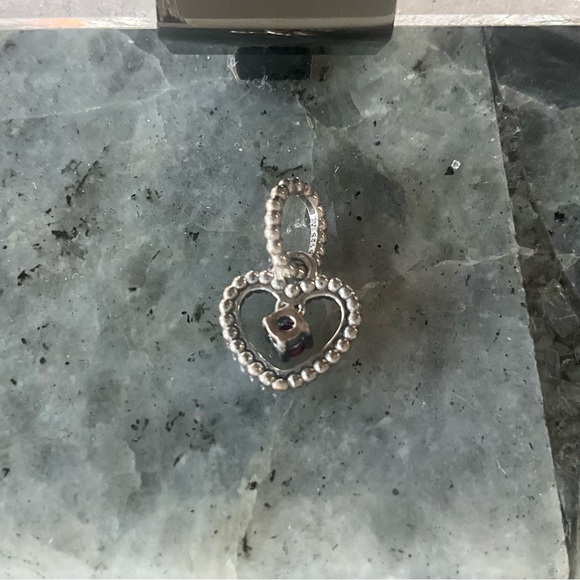 Pandora Beaded Heart Dangle Charm Blazing Red - Picture 3 of 6